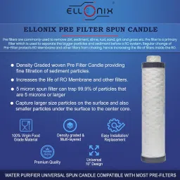 RO Pre-Filter for Water Purifier | LivPure Pre Filter Cartridge,Kent Pre Filter Housing, Aquaguard Pre Filter Cartridge Compatible Balck and White Pre Filter | Food Grade 1/4 inch Pipe Size image 1