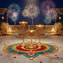 Dangzilo Golden Metal Handcrafted Diya Urli Stand Set of 3 | Diwali Home Décor | Floating Flower & Tealight Holder | Decorative Urli Bowl for Puja | Festive Table Décor & Ideal Gift for Housewarming image 1