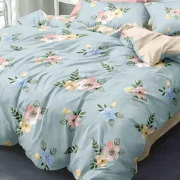 Super Premium Quilt Cover Double Bed with Zipper Blanket Cover/rajai Cover/Comforter Cover/Duvet Cover King Size Soft Cotton Breathable Skin Friendly Stuff 90x100 Inches, Mint Green image 1