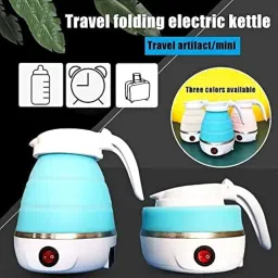 Travel Folding Electric Kettle 600ml Portable Electric Kettle for Travel Food Grade Silicone Foldable Kettle Fast Boiling Boil Dry Protection 100-240V Mini Kettle 600W Compact Hot Water Coffee & Tea image 4