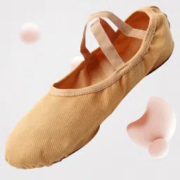 club bollywood The Style Sutra 2xCanvas Ballet Slipper Split-Sole Shoes Fitness Gymnastics Flats Tan_38| Dancewear | Dance Shoes image 5