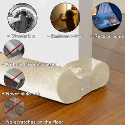 BKSAI Door Draught Excluder for Doors 29-35 Inch No Glue Draught Excluder Bottom Door Wind Blocker Reduce Noise Draught Excluder Soundproof Beige image 3