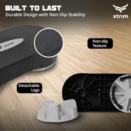 XTRIM Aerobic Stepper for Cardio Workout with 2 Height Adjustments - 10 & 15cm, 4 Anti-Skid Rubber Pads on Legs, Slip-Resistant Platform (Supports 250Kg Weight, 68 cm) image 5