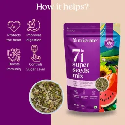 Nutricrate 7 in 1 Super Seeds Mix for Eating (500g) Protein Rich Healthy Diet Snack for Weight Management | 7 in 1 Mixed Roasted Seeds- Chia, Pumpkin, Watermelon, Flax, Sesame, Sunflower Seeds and Soy Nuts (Pack of 2- 250g each) image 4