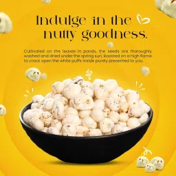 om sai vinayak Makhana King Puffed Lotus Seeds Snacks, Premium Nuts, Handpicked Makhana, jumbo size makhana Packet (A Zero Fat Diet) 500GM (Pack of 1) image 5