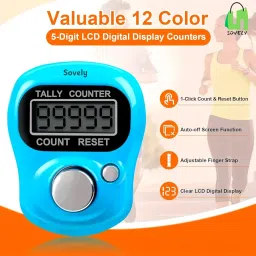 SOVELY Mini Hand Tally Counter Digital Finger Ring Digital Counter for NAM Jaap, Cricket Umpire, Headcount, Prayer & Meditation Multicolor 1Pcs image 4