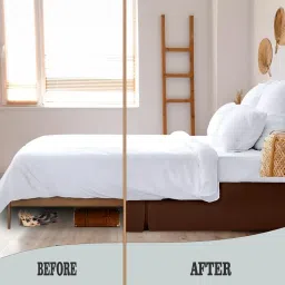 Pleated Bed Skirt (Queen Size 60"x78") 15 Inch Drop with Platform Design for Secure Fit, Split Corners, Wrinkle-Resistant Microfiber for Modern Stylish Look, Tailored Bedding Looks - Chocolate image 3