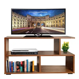 Engineered Wood TV Table Centre Unit | Visual Feature of a Room | Home Decoration, Modern | Comfort and Usability | Multipurpose Storage Table (Wallnut Finish) image 2