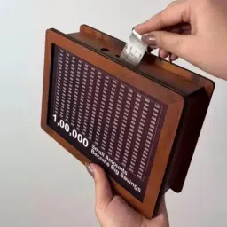 Wooden Piggy Bank for Kids & Adults, Coin Box with Rectangle Design, Savings Box, Mini Bank, Wooden Coin Box, Money Bank Saver, Piggy Bank with Numbers image 3