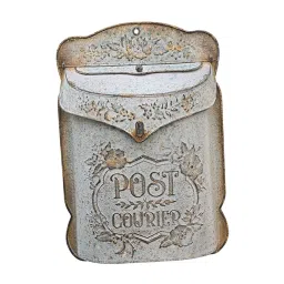 ECOMISTIQ®Embossed Wall Mailbox Dropbox Garden Street Porch Farmhouse Hanging Post Box Retro Gray|Home & Garden image 5