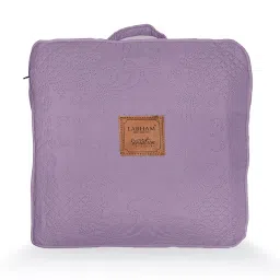 LABHAM - Sensations 300GSM Dual-Purpose Bedcover Cum AC Comforter Set - Super-Soft, Fluffy, All-Season, UltraSonic Quilted (90"x108") with 2 Pillow Covers & Multi-Purpose Bag (Plum) image 3