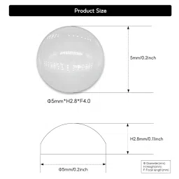 JIATONG 5PCS X Optical Glass Convex Lens, Φ5mm*H2.8*F4.0, High Borosilicate Glass, 95% Light Transmittance, -50 to 450°C, For LED Spotlights, Car Lights, 5PCS image 1