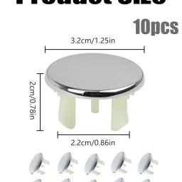 Wash Basin Cover, Sink Overflow Cover Hole Cover, Replacement for Kitchen Wash Basin, Bathroom Sink Drain Plug, Single Layer Ring Round Hole Caps Insert Spares, Sink Hole Cover Cap image 1