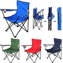 Portable Foldable Chair : for Camping, Beach, Picnic, Travelling, Fishing, Outdoors. with Arm Rest, Bottle/Cup Holder image 4
