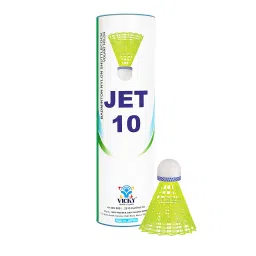 Vicky Jet 10 Nylon Suttlecock Yellow, Pack of 6 image 1