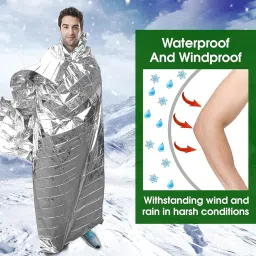 Hidak Emergency Mylar Thermal Blanket | Waterproof and Windproof Foil Blanket for Outdoor, Survival, Camping, Hiking (160 x 210cm) image 3