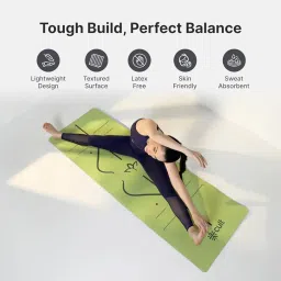 Cult TPE Yoga Mat, Non-Toxic Latex-Free, Anti-Slip, Extra-Thick Cushioning, Tear-Resistant, Travel Strap 6mm Seismic Green image 3