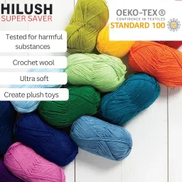 SUPERSAVER, Poly Yarn Supersoft Hand Knitting Wool Ball, (1 Ball/100 Gram Each) Ball Suitable for Craft, Crochet, Amigurumi, Embroidery, Toys, Garments, Flowers and Hobby Projects , 2 Fine , Shade no - NNHW (Cranberry Red) image 3