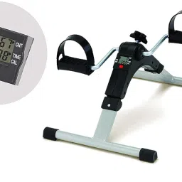 Folding Pedal Exerciser Mini Exercise Bike Portable Foot Peddler Desk Bike Arm and Leg Peddler Machine with LCD Screen Display Monitor image 1