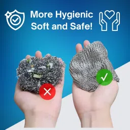 Double Layer Nxilo Scrubber for Kitchen (10 Pack) - Multipurpose Steel Scrubber for Kitchen, Scratch-Free Dish Wash Stainless Steel Cloth for Utensils, Pans & Sinks image 2