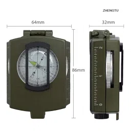 ZHENGTU Professional Multifunction Military Army Metal Sighting High Accuracy Waterproof Compass for Direction,Metal and Glass (Green) image 3