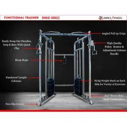 Zorex Fitness HGZ-2001 Multi Purpose Functional Trainer for Home Use and Commercial Use Functional Trainer Gym Machine Cable Crossover Machine Cable Cross Machine Home Gym Equipment All in one image 2