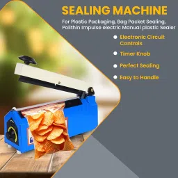 Heat Sealer Machine | 8 inch Sealing Machine for Food Packets, Plastic Packing Machine, Blue image 3