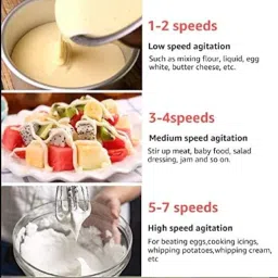 CIATO 260W Electric Hand Mixer With 7 Speed Control For Egg Beater Whipping Cream Cake Baking Stainless Steel Beaters And Dough Hooks Kitchen Handheld Blender Electric Food Beater Whisk Machine image 4