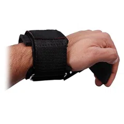 Kobo Power Weight Lifting Training Gym Straps Hook Bar with Padded Wrist Support (Black) image 2