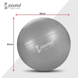 Cockatoo Anti-Burst Gym Ball (55 Cm to 95 Cm) with Foot Pump, Exercise Ball image 5