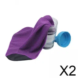 THE STYLE SUTRA® 2xCooling Towel Sweat Absorbing Small-Size Headband for Running Cycling Summer Purple | Sporting Goods | Fitness Running & Yoga | Fitness Equipment & Gear | Gym Towels image 2