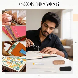 CoolShef 12Pcs Book Binding Kit – Leather Craft Tools with Bone Folder, Waxed Thread, Awl & Large-Eye Needles | Stitching Tools for Tailoring and Handmade Bookbinding Crafts image 4