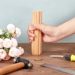 BLOOMAX® 10 Pcs Wood Dowel Rods Sanded Full Finished Dowel Rod Sticks Wooden Dowels for Crafts Wooden Stick Round Dowels for Woodworking Unfinished Wood for Crafting Woodworking Building Material (20mm x 9 inch) image 1