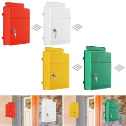 ECOMISTIQ®Wall Mounted Mailbox Wide Opening Collection Box for Cards Newspapers School Red|Home & Garden image 4