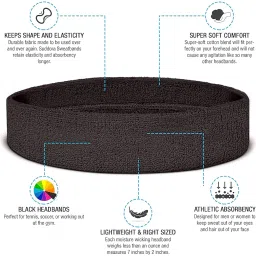 canbee Headband Stachable Swetband Pack of 2 for Men and Women Tennis, Badminton, Cycling, Volleyball, Basketball, Sports Band (Both (Black and White)) image 1