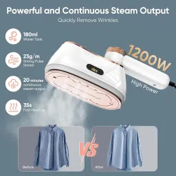Iron for clothes, Steamer for Clothes & Iron 2in1,Steam Iron for Travel Ironing foldable steamer cloth dryer,portable handheld garment drying,1200W Travel Steam Iron,5 Modes LCD,180ml for 20 Min Steam image 1