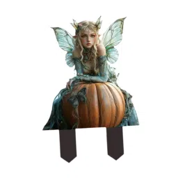 THE STYLE SUTRA Fairy Pumpkin Garden Stake 2D Flat Yard Sign Creative for Home Outside Patio image 4