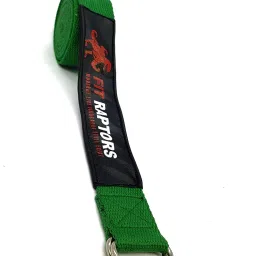 FitRaptors Yoga Belt/Strap (8feet) for Stretching Yoga Pilates Physical Therapy gym workout and to relax muscle soreness with Extra Safe Adjustable D Ring Buckle (Green) image 3