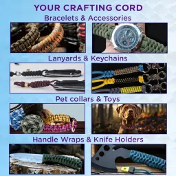 TECEUM Paracord VR2 550 Woodland Camo 100 ft DIY Projects nw image 4