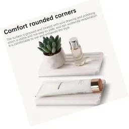 Hoxxu 2 PCS Water Absorbent Diatomite Coasters (7.8" x 3.5"), Grooved Design, Water Absorbing Stone Used for Hand Soaps & Plants & toiletries image 2