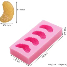 HUSAINI MART| 4 Cavity Fruits Shape Chocolate Mold I 3D Fondant Silicone Cupcake Mould I for DIY Handmade Cake Decor Polymer Clay Candy Cookies Gummy Muffin Ice Jelly Soap Resin Art Crafts image 1