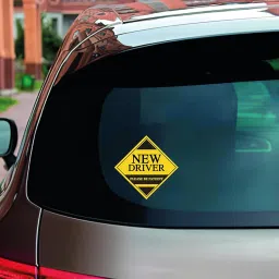 Stickloop New Driver Stickers for Car | Be Patient Driver Car Decal Waterproof Exterior Stickers | 15 x 15 cms image 2