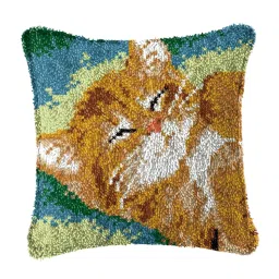 MERISHOPP DIY Pillow Case Pattern Cute Embroidery for Festival Adults Beginners C Crafts | Needlecrafts & Yarn | Rug Making | Latch Hooking | Latch Hooking Kits image 1