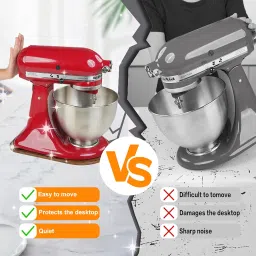 Wooden Sliding Mat for Kitchen Aid 4.5/5Qt Stand Mixer with 4 Silicone Kitchen Tools image 1