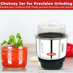 PANCA Heavy Quality Chutney Jar (400 ml) Suitable for All mixer Grinder (Stainless steel) Pack Of 1 image 1
