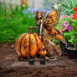 bnf® Garden Stake Decorative Fairy on Pumpkin Figurine for Walkway Garden Pathway Home & Garden | Yard, Garden & Outdoor Living | Garden D?©cor | Statues & Lawn Ornaments image 1