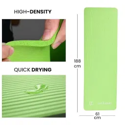 SHANVI ENTERPRISES Yoga Mat | For Women & Men | EVA Material | 8mm Thickness Exercise Mat | For Workout, Yoga, Fitness & Meditation | Anti Tear, Anti Slip | For Home & Gym Use | Parret Green image 2