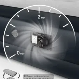 iDOO Single Air Bed, Inflatable Bed with Built-in Electric Pump, 3 Mins Quick Self-Inflation/Deflation Guest Air Mattress, Blow Up Bed for Home Portable Camping Travel 190x100x46cm 250kg MAX image 1