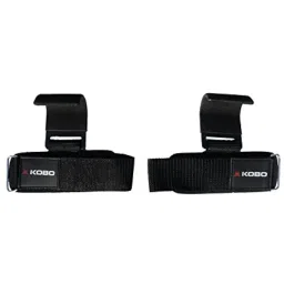 Kobo Power Weight Lifting Training Gym Straps Hook Bar with Padded Wrist Support (Black) image 5