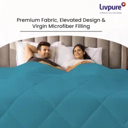Livpure Smart All Weather Microfiber Reversible | Super Soft| Lightweight 200 GSM Comforter, Single Size Duvet (60" x 90", Dual Color Quilt, Teal and Grey) image 3